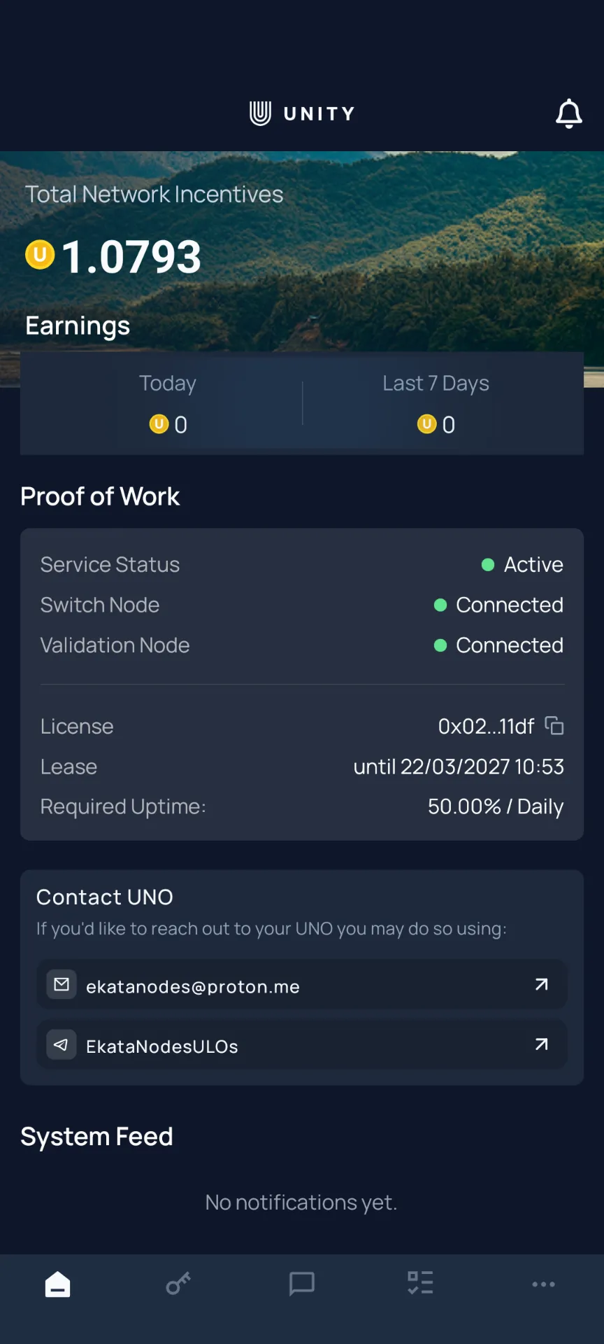 Dashboard — Network Incentives & Proof of Work