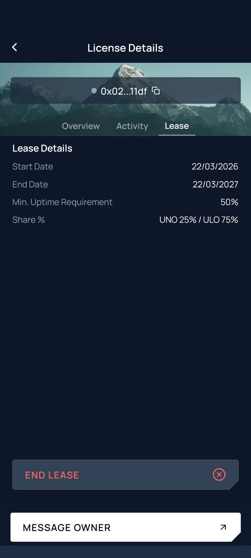 License Details — Lease Tab